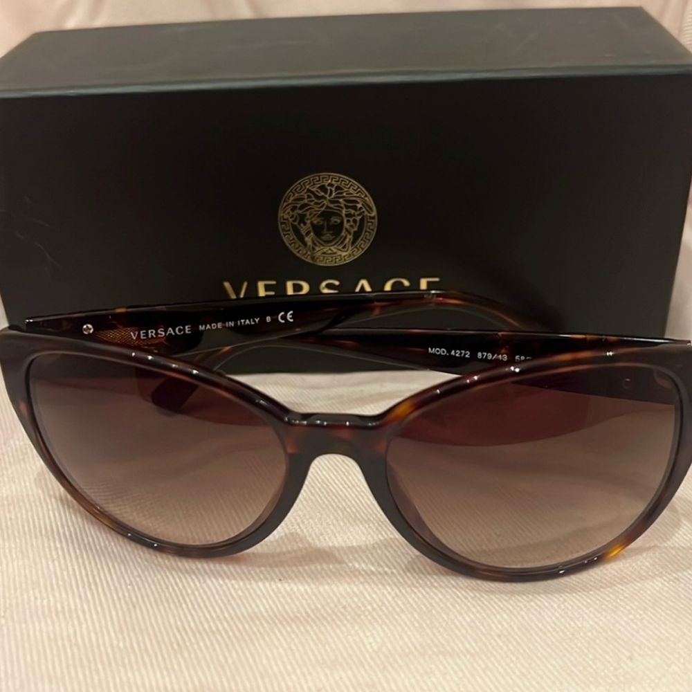 Versace Tortoise Shell Cat Eye Sunglasses - image 2